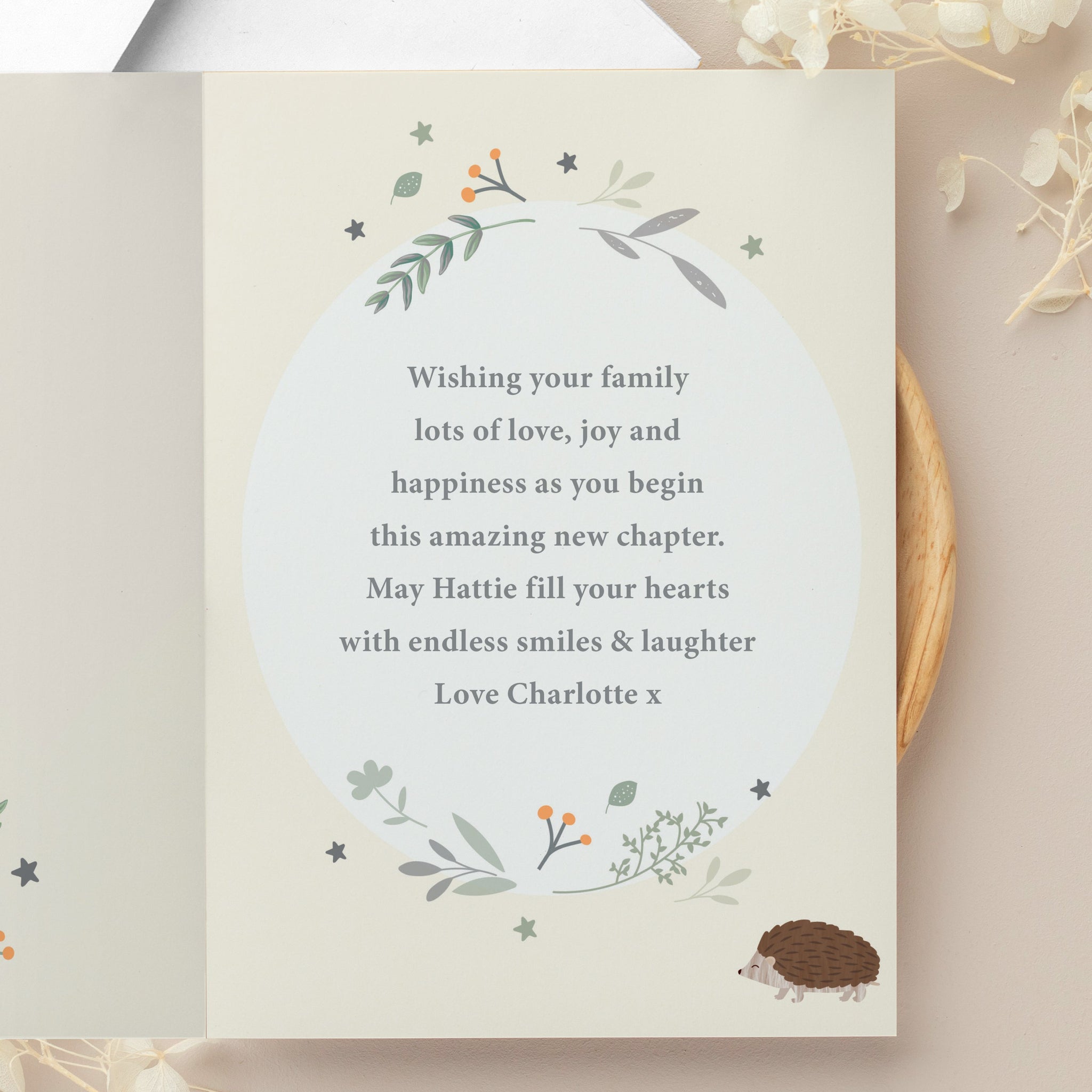 Personalised Woodland Animals New Baby Card: 4 - Greeting Cards By Gift Moments