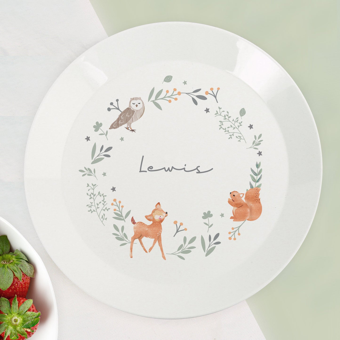 Personalised Woodland Animals Plate: 2 - Plates By Gift Moments