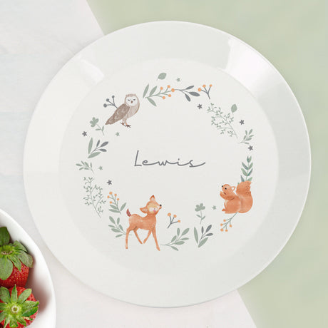 Personalised Woodland Animals Plate: 2 - Plates By Gift Moments