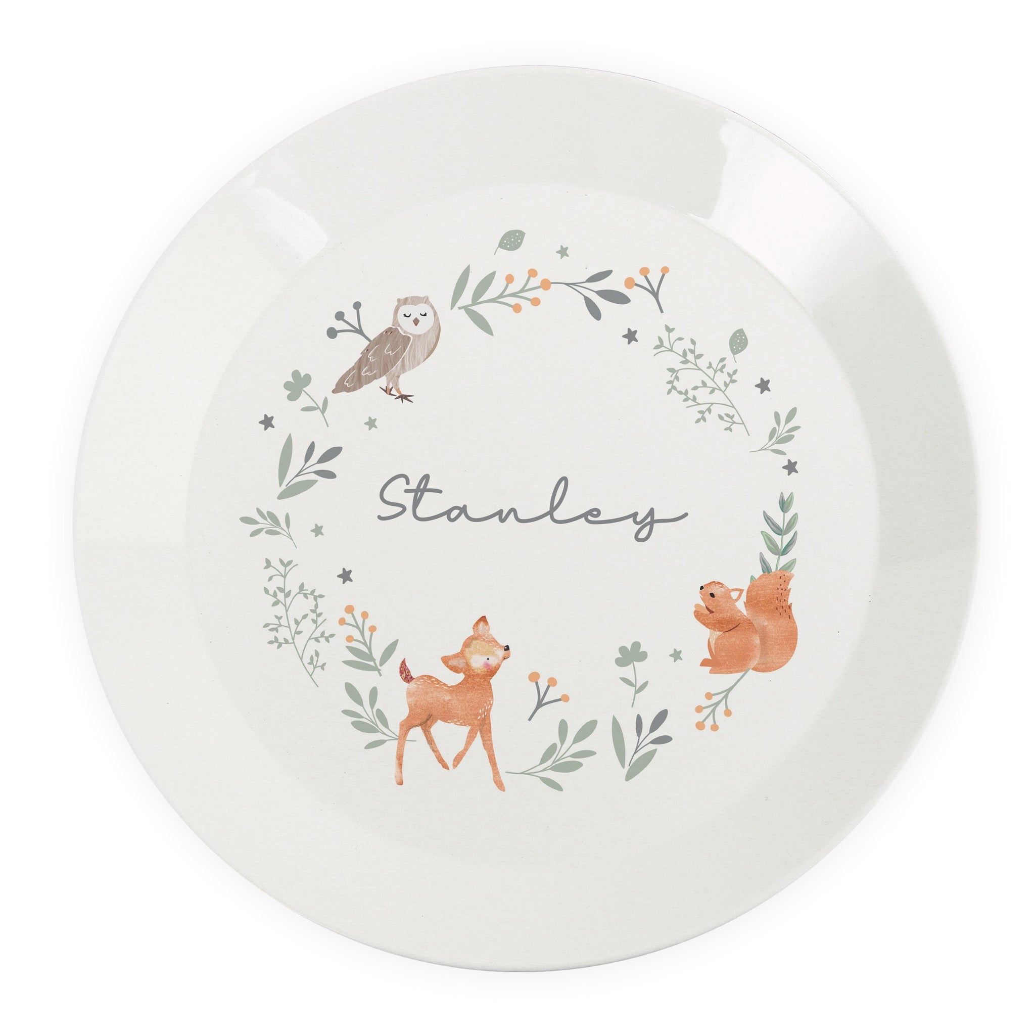 Personalised Woodland Animals Plate: 5 - Plates By Gift Moments