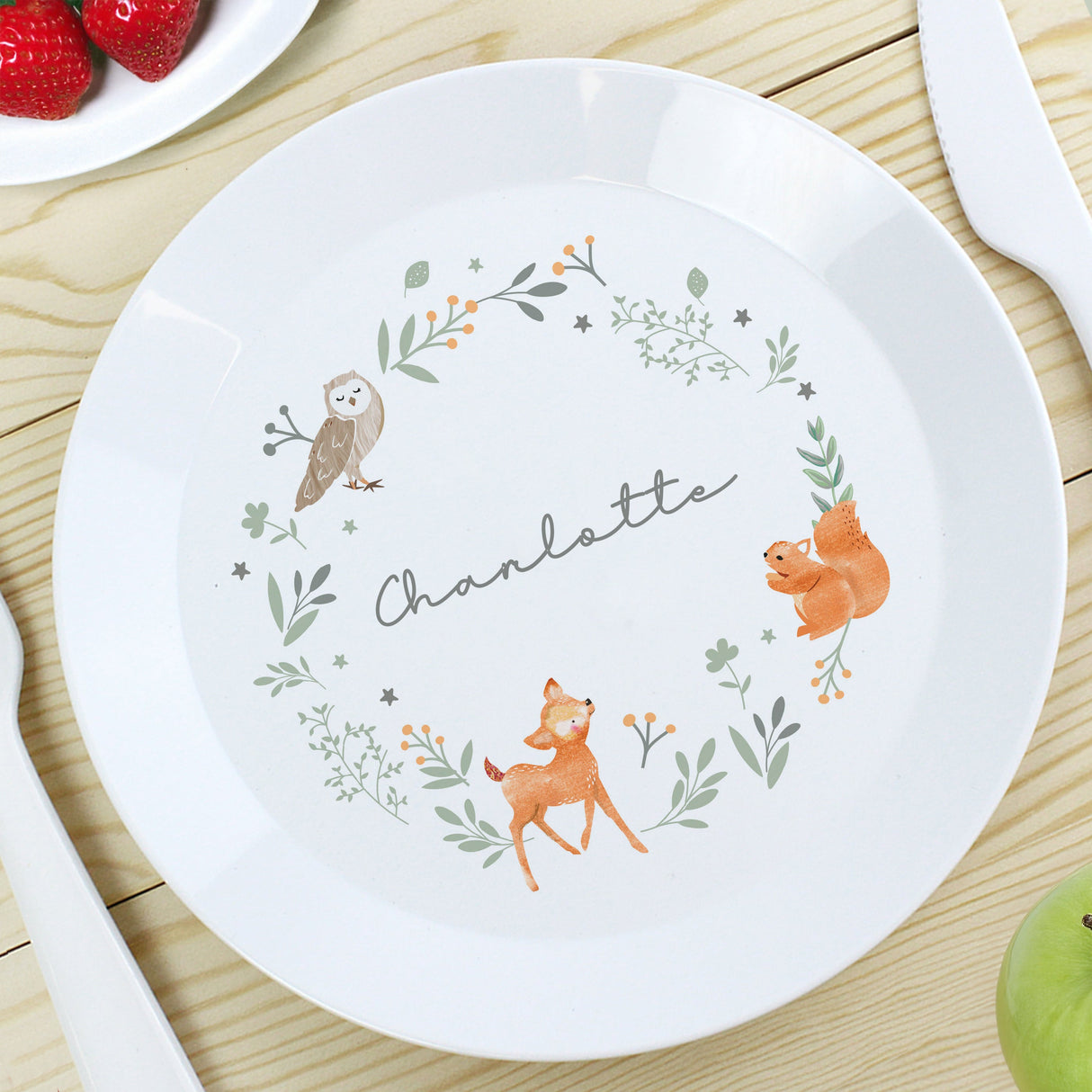Personalised Woodland Animals Plate: 3 - Plates By Gift Moments