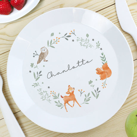 Personalised Woodland Animals Plate: 3 - Plates By Gift Moments