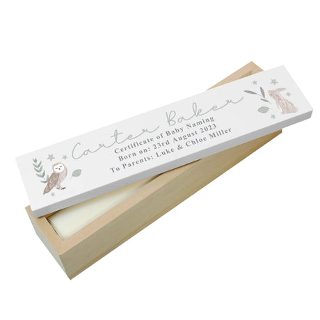 Personalised Woodland Animals Wooden Certificate Holder: 5 - Certificate Holders By Gift Moments