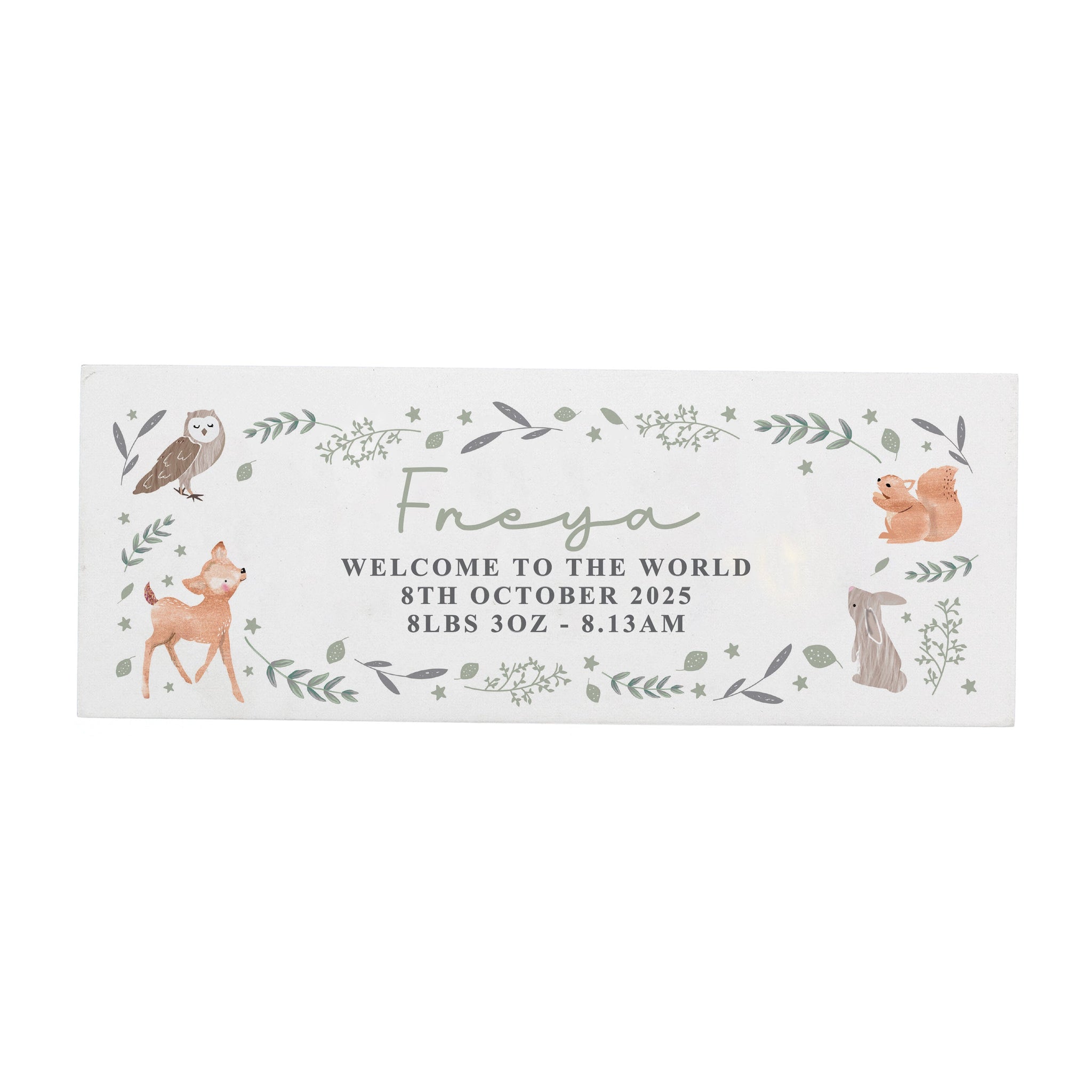 Personalised Woodland Animals Wooden Ornament: 5 - Ornaments By Gift Moments