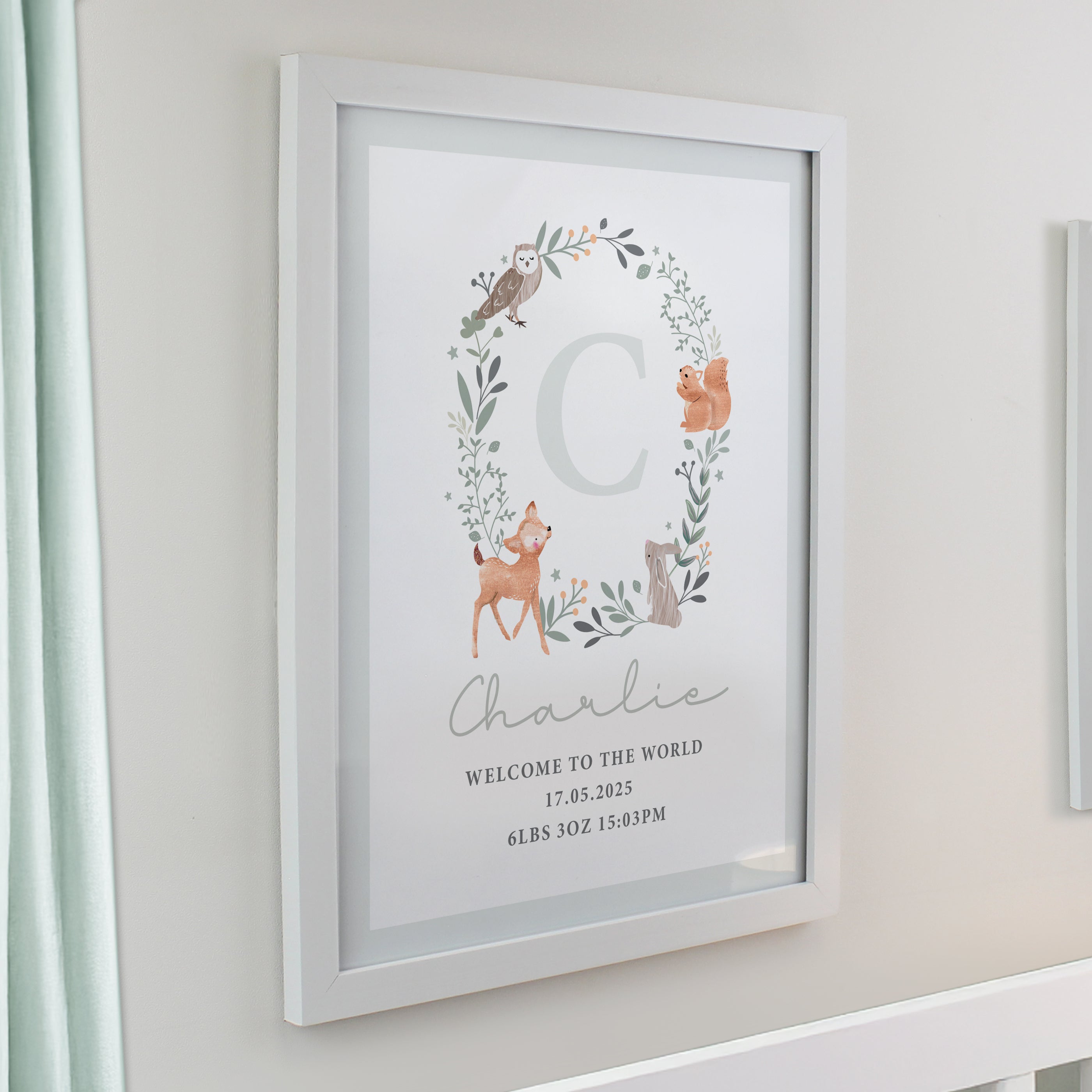 Personalised Woodland Initial Framed Prints - Shop Framed Prints At Gift Moments - 6