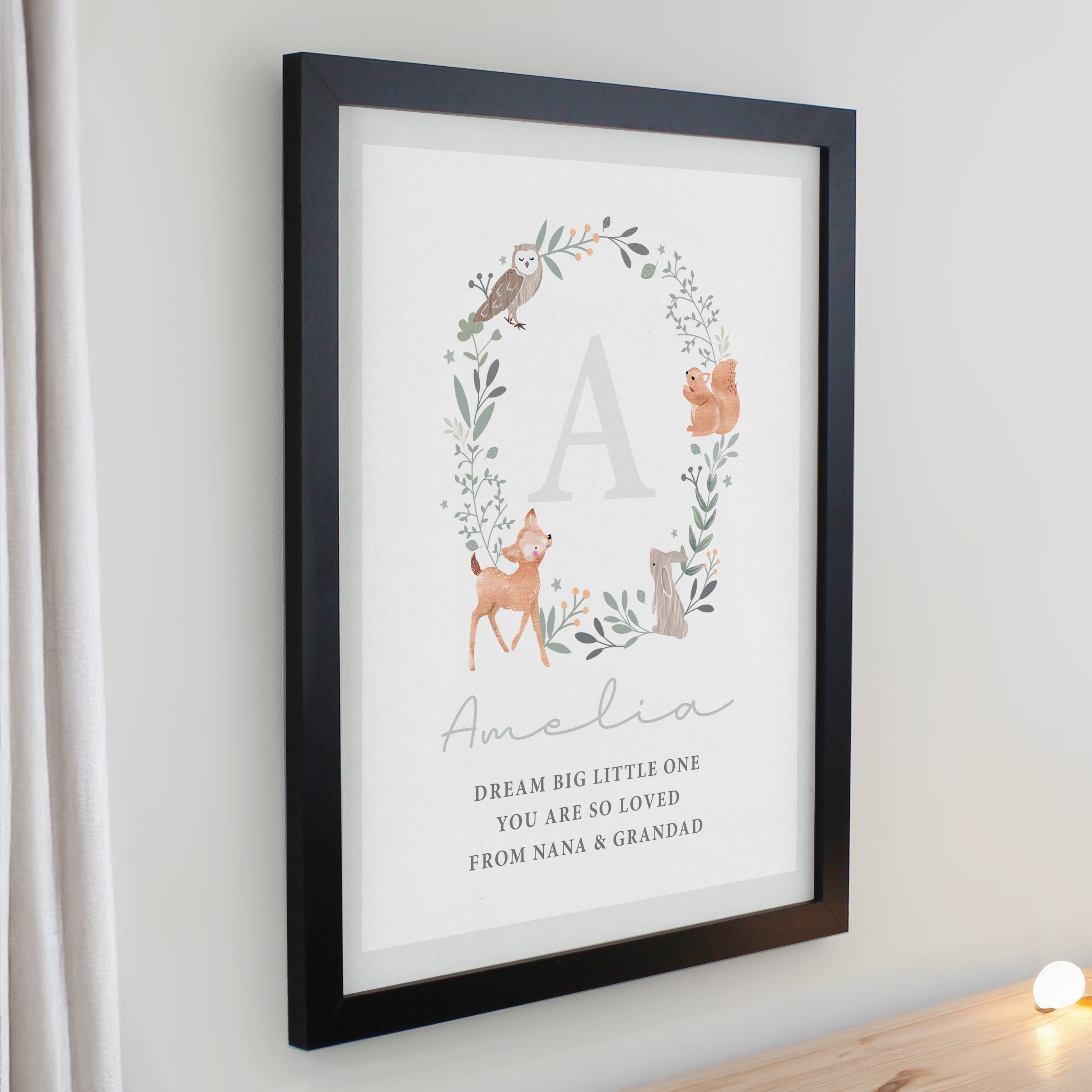 Personalised Woodland Initial Framed Prints - Shop Framed Prints At Gift Moments - 5