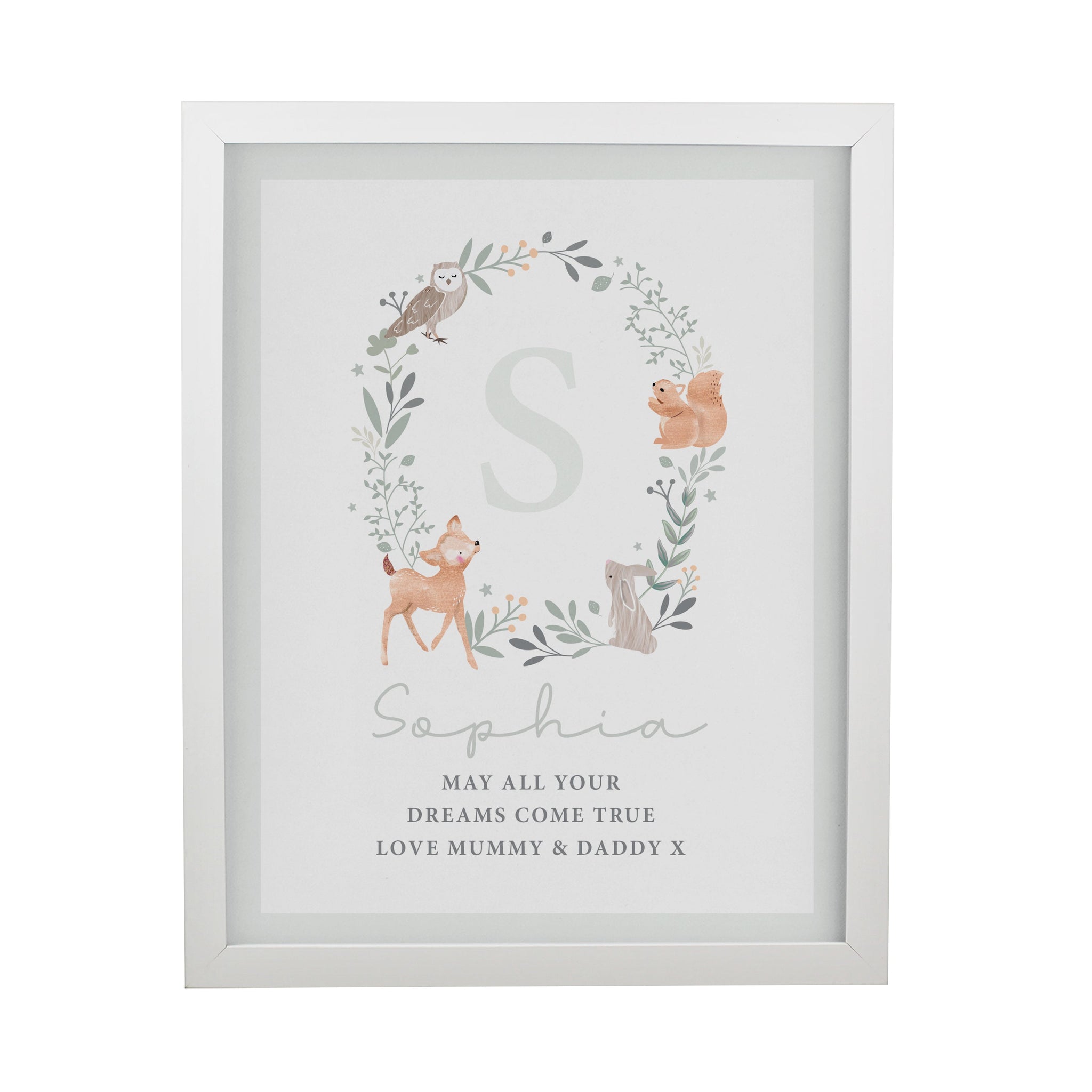 Personalised Woodland Initial Framed Prints: 9 - Framed Prints By Gift Moments