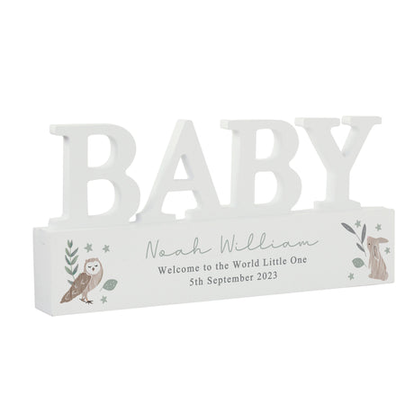 Personalised Woodland Wooden Baby Ornament: 4 - Ornaments By Gift Moments
