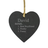Personalised Slate Heart Definition Decoration: 2 - Decorations By Gift Moments