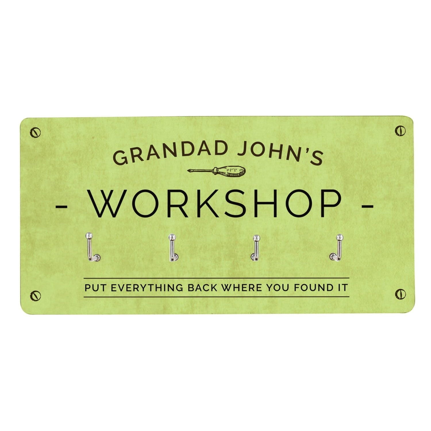 Personalised Workshop Hooks: 6 - Signs & Plaques By Gift Moments
