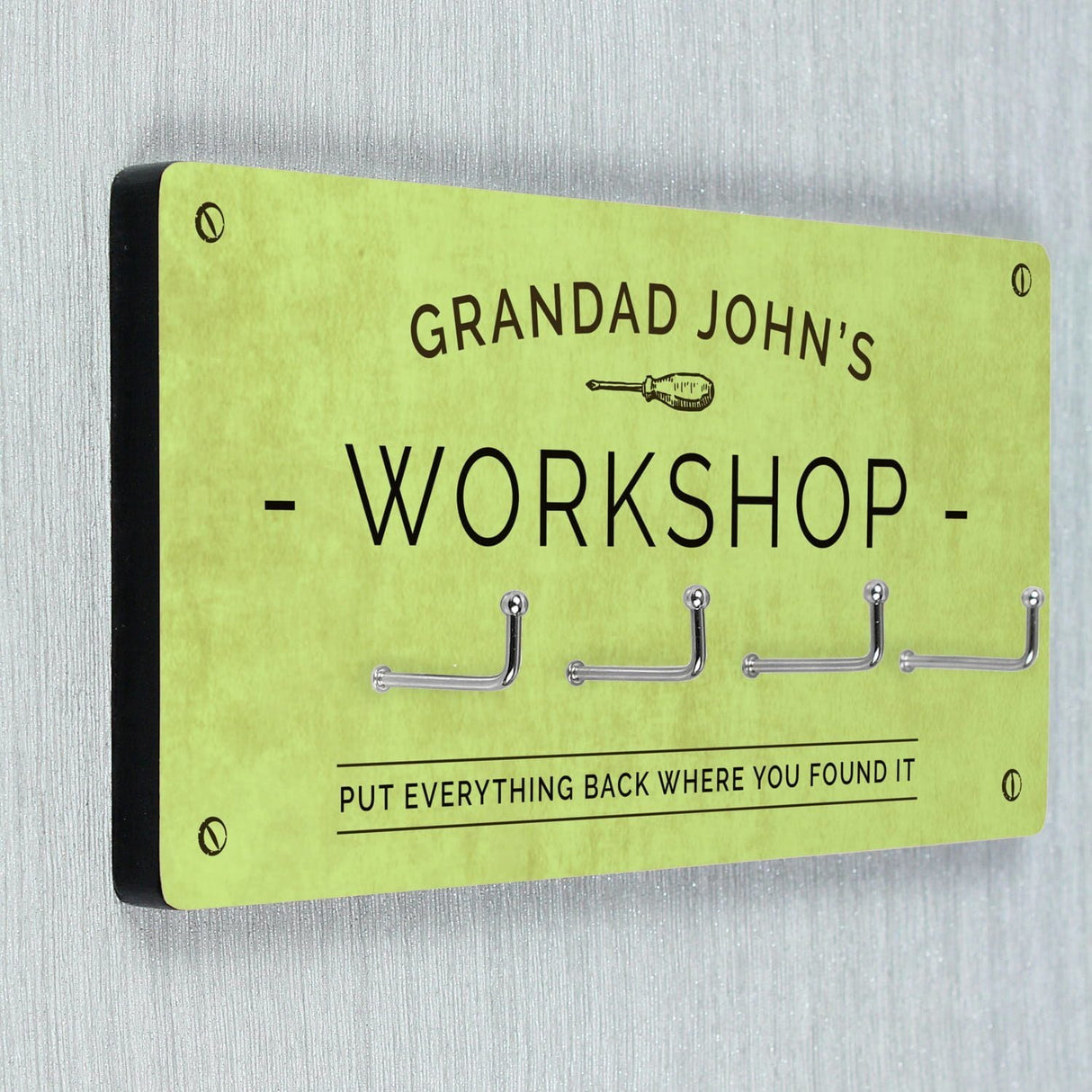 Personalised Workshop Hooks: 5 - Signs & Plaques By Gift Moments