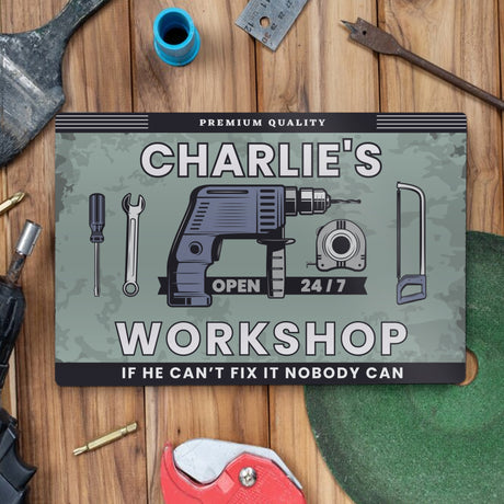 Personalised Workshop Metal Sign: 1 - Signs & Plaques By Gift Moments