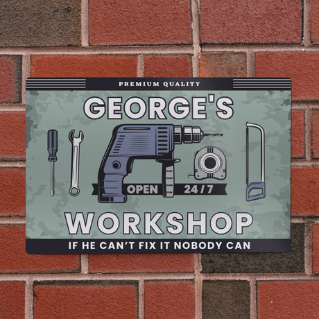 Personalised Workshop Metal Sign: 3 - Signs & Plaques By Gift Moments