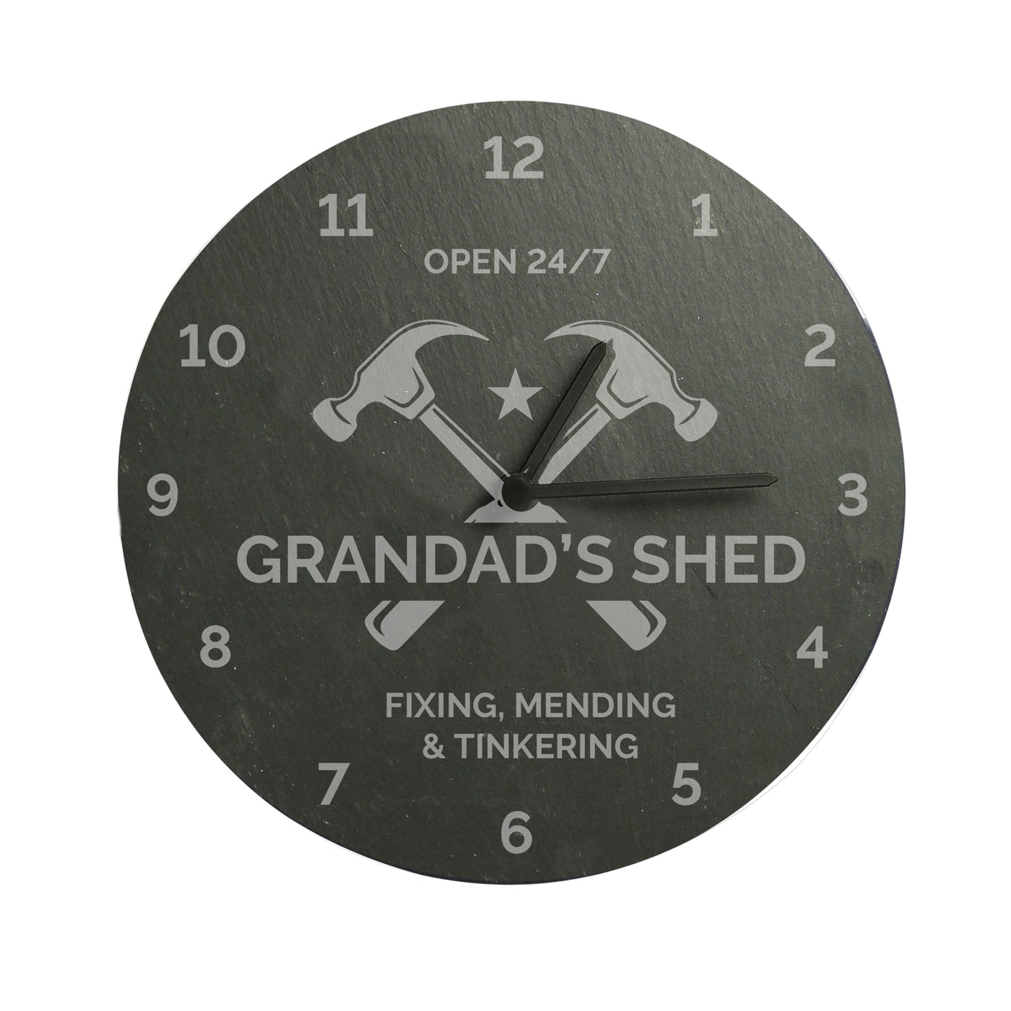 Personalised Workshop Tools Slate Clock: 5 - Clocks By Gift Moments