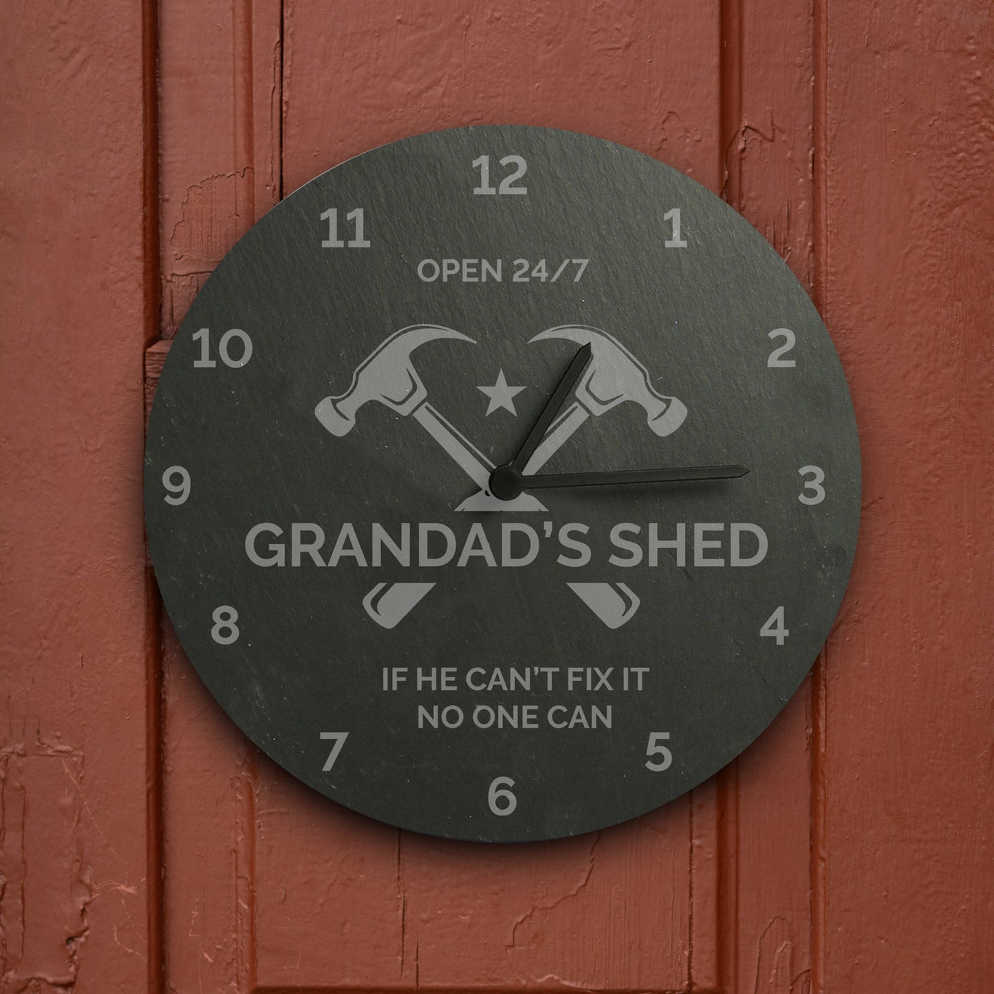 Personalised Workshop Tools Slate Clock: 6 - Clocks By Gift Moments