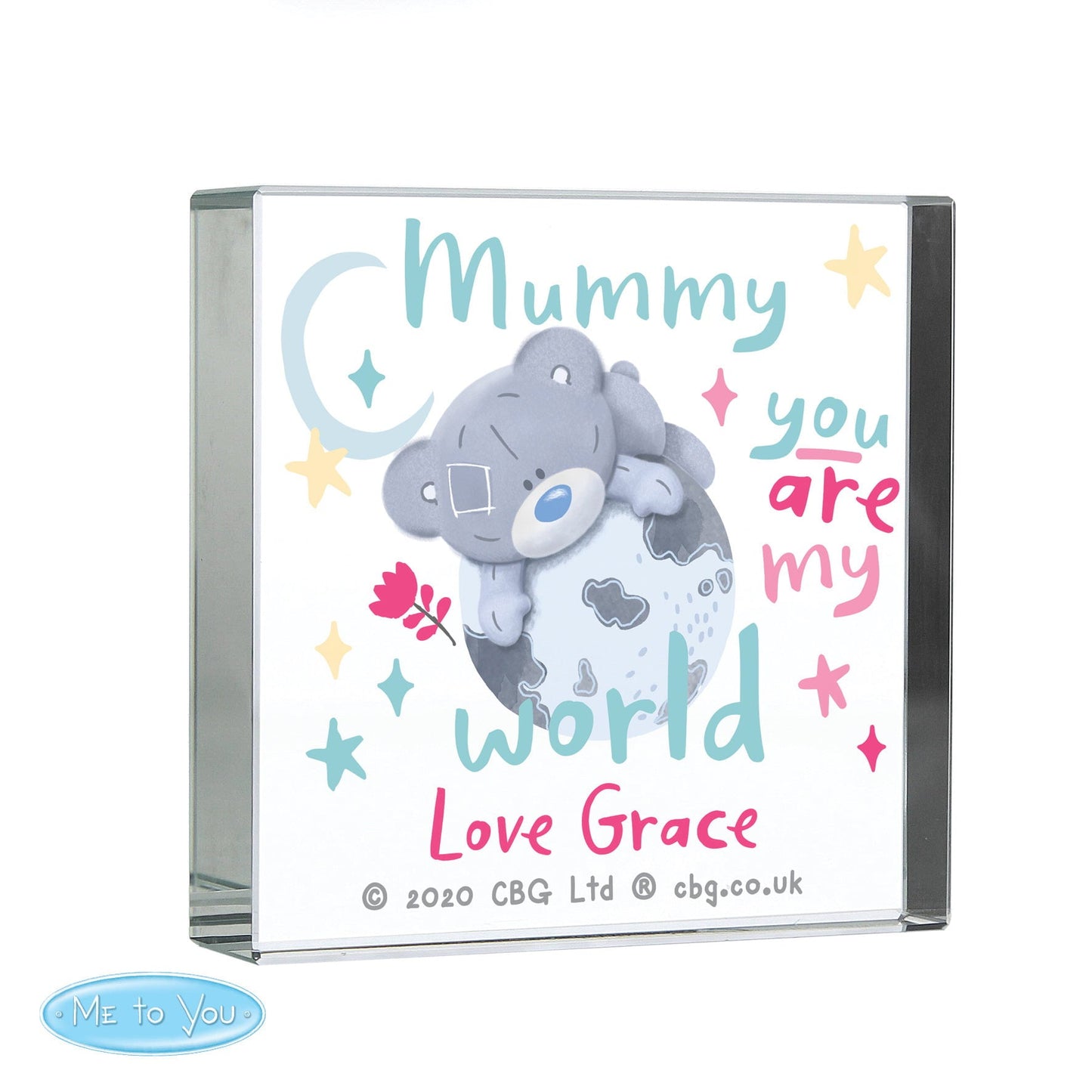 Personalised You Are My World Me To You Crystal Token: 4 - Crystal Tokens