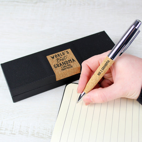 Personalised Worlds Best Cork Pen Set: 3 - Pens & Pencils By Gift Moments