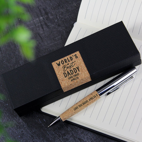 Personalised Worlds Best Cork Pen Set: 2 - Pens & Pencils By Gift Moments