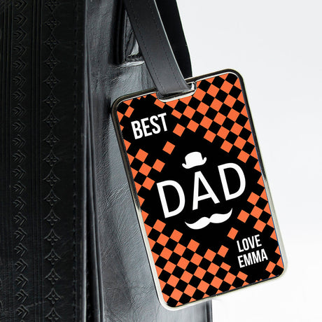 Personalised World’s Best Dad Luggage Tags: 1 - Orange - Luggage Tags By Gift Moments