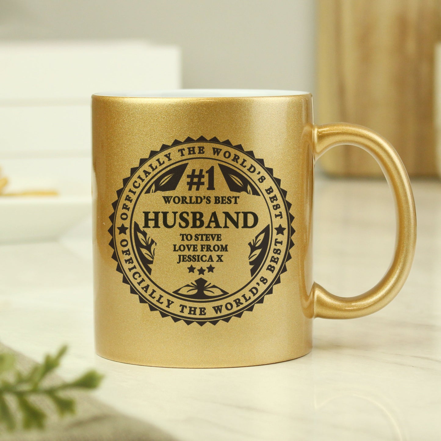 Personalised Worlds Best Gold Mug: 7 - Mugs By Gift Moments