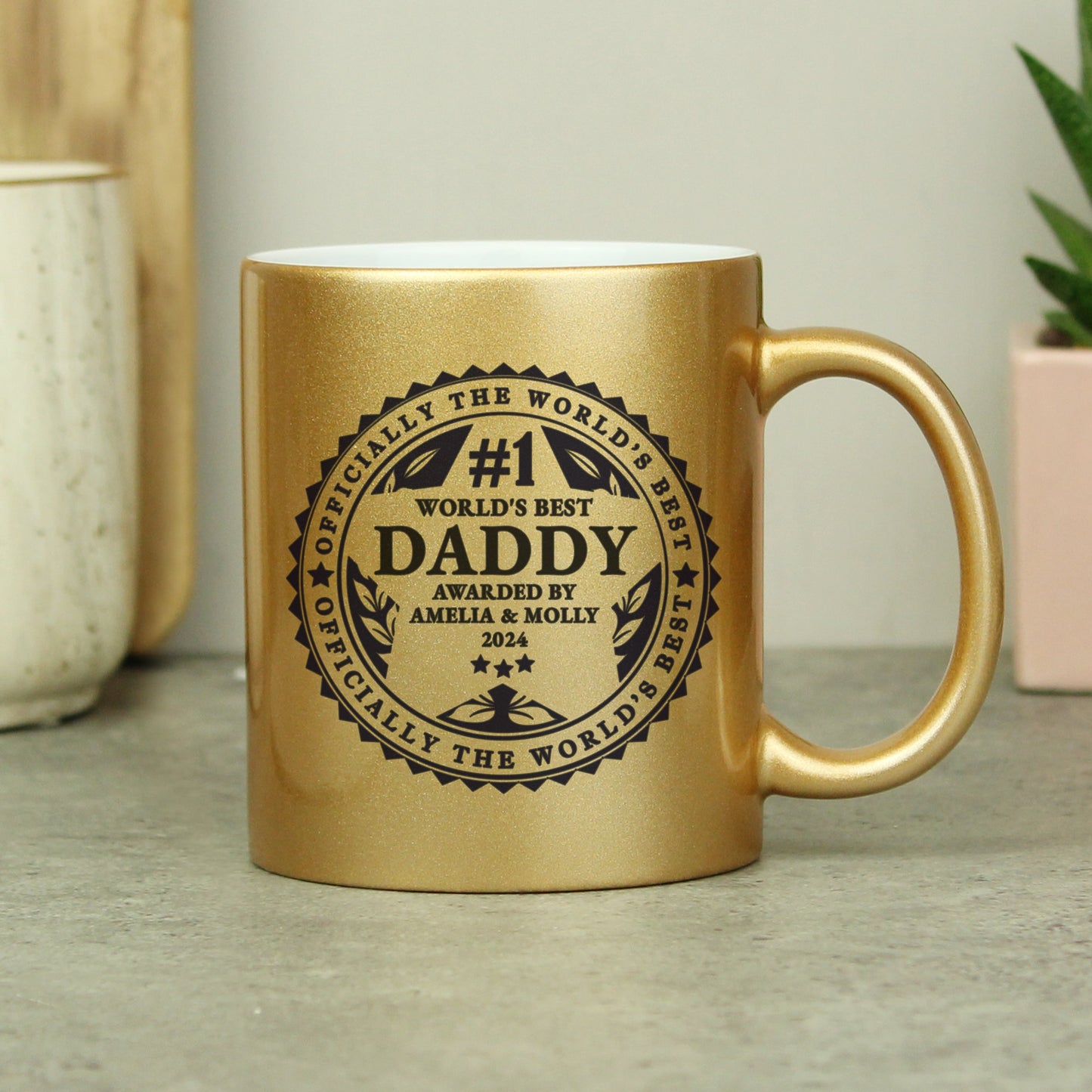 Personalised Worlds Best Gold Mug: 1 - Mugs By Gift Moments