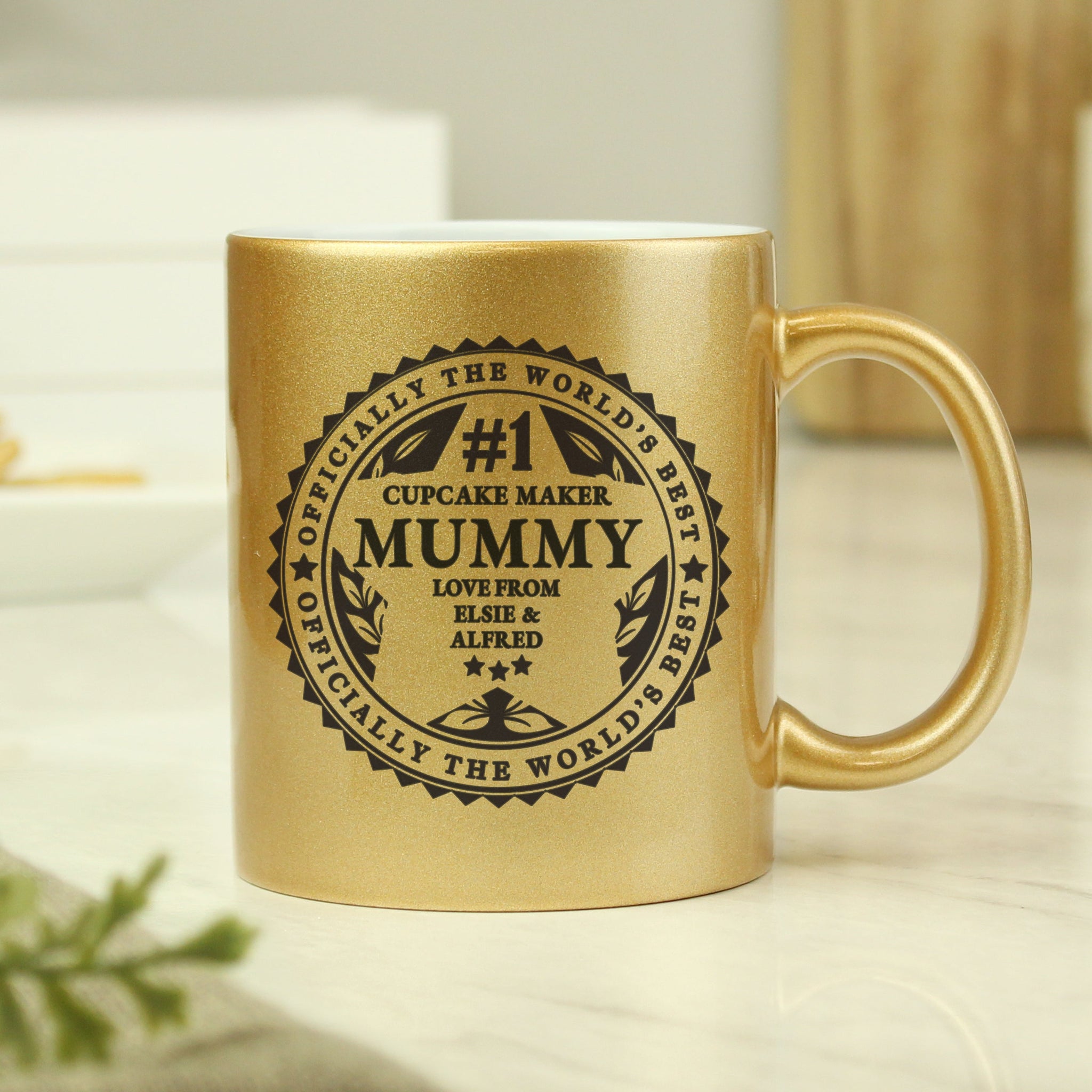 Personalised Worlds Best Gold Mug: 2 - Mugs By Gift Moments