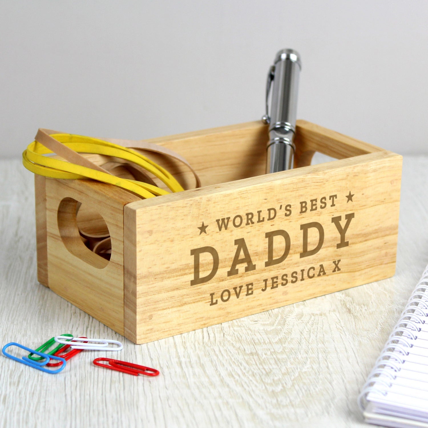 Personalised Worlds Best Mini Wooden Crate: 3 - Storage By Gift Moments
