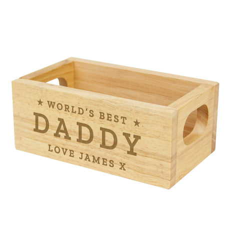 Personalised Worlds Best Mini Wooden Crate: 4 - Storage By Gift Moments