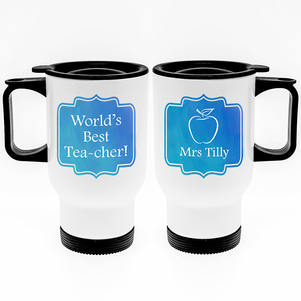 Personalised World’s Best TEA-cher Travel Mug: 3 - Travel Mugs By Gift Moments