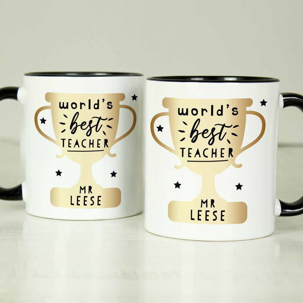 Personalised World’s Best Teacher Trophy Black Handled Mug - Shop Mugs At Gift Moments - 3