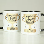Personalised World’s Best Teacher Trophy Black Handled Mug - Shop Mugs At Gift Moments - 3