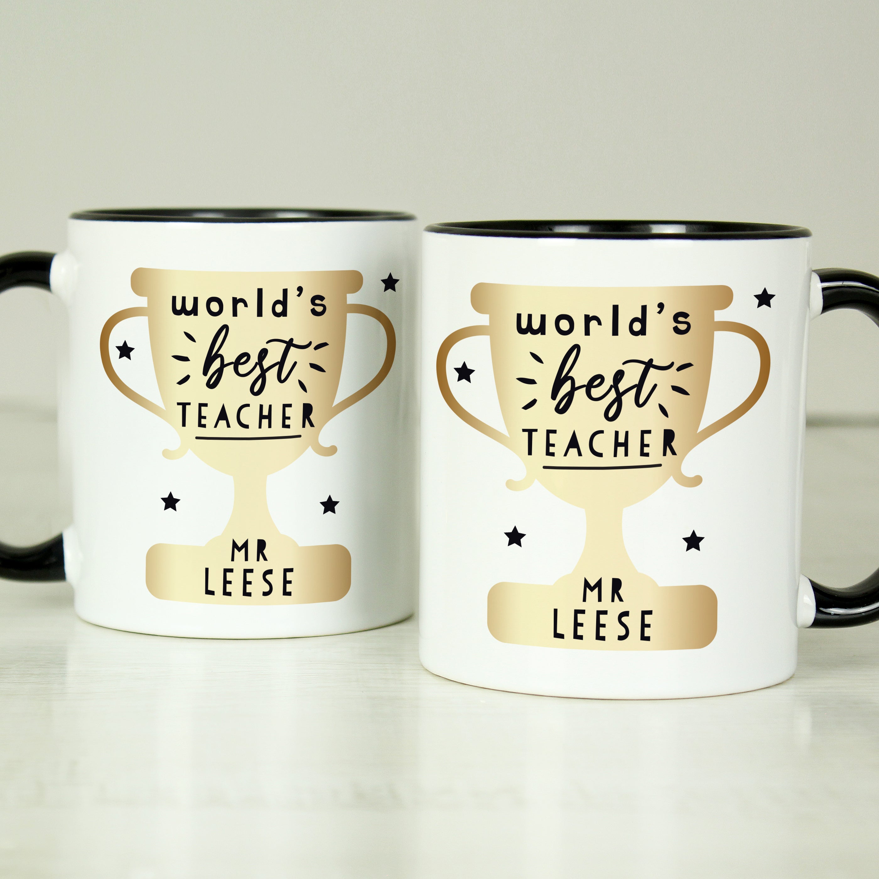 Personalised World’s Best Teacher Trophy Black Handled Mug - Shop Mugs At Gift Moments - 3