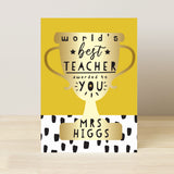 Personalised World’s Best Teacher Trophy Greeting Card: 2 - Greeting Cards By Gift Moments