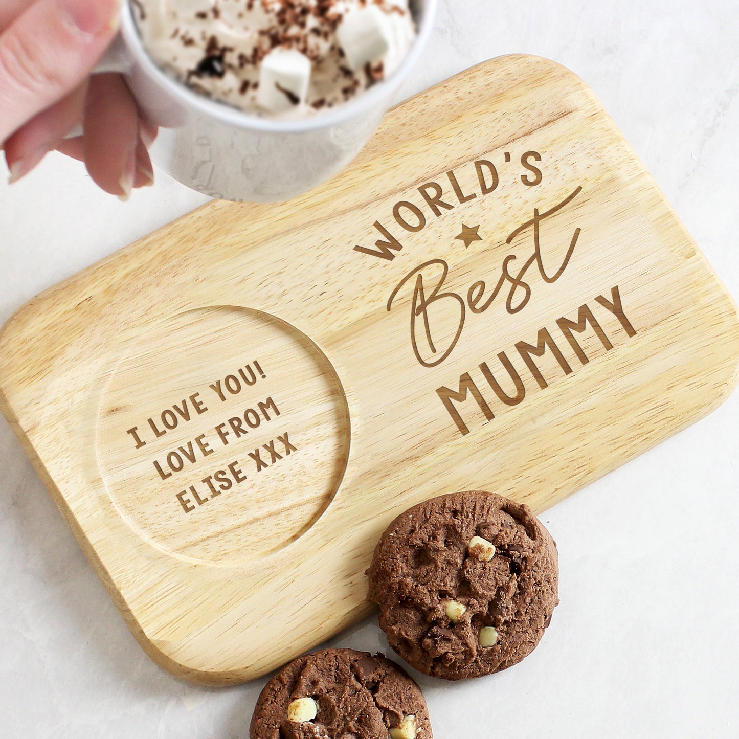 Personalised World’s Best Wooden Coaster Tray: 2 - Coasters By Gift Moments