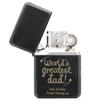 Personalised ’World’s Greatest Dad’ Black Lighter - Shop Smoking Accessories At Gift Moments - 4