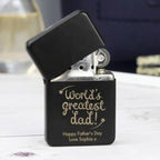 Personalised ’World’s Greatest Dad’ Black Lighter - Shop Smoking Accessories At Gift Moments - 2