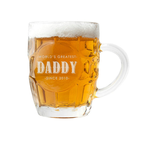 Personalised World’s Greatest Dimpled Beer Glass: 5 - Beer Glasses By Gift Moments