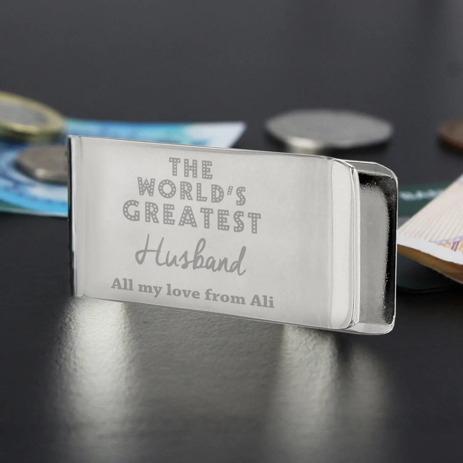 Personalised ’World’s Greatest’ Money Clip: 1 - Wallets & Money Clips By Gift Moments