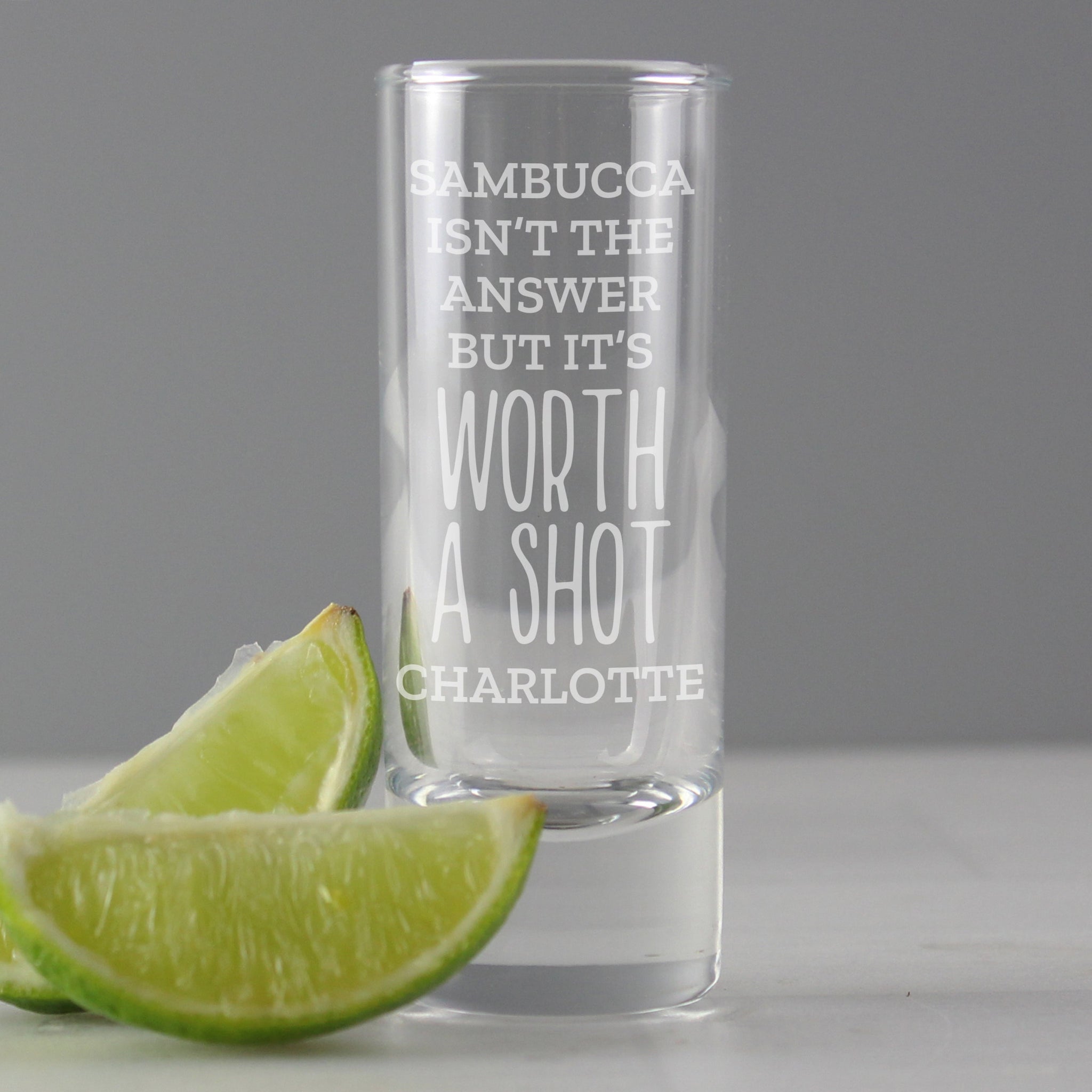 Personalised ’Worth A Shot’ Shot Glass: 2 - Shot Glasses By Gift Moments