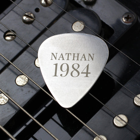 Personalised Year Silver Plectrum: 4 - Accessories By Gift Moments