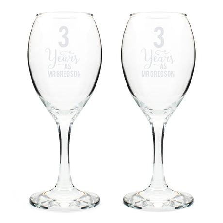 Personalised Years As... Wine Glass Set: 6 - Wine Glasses By Gift Moments