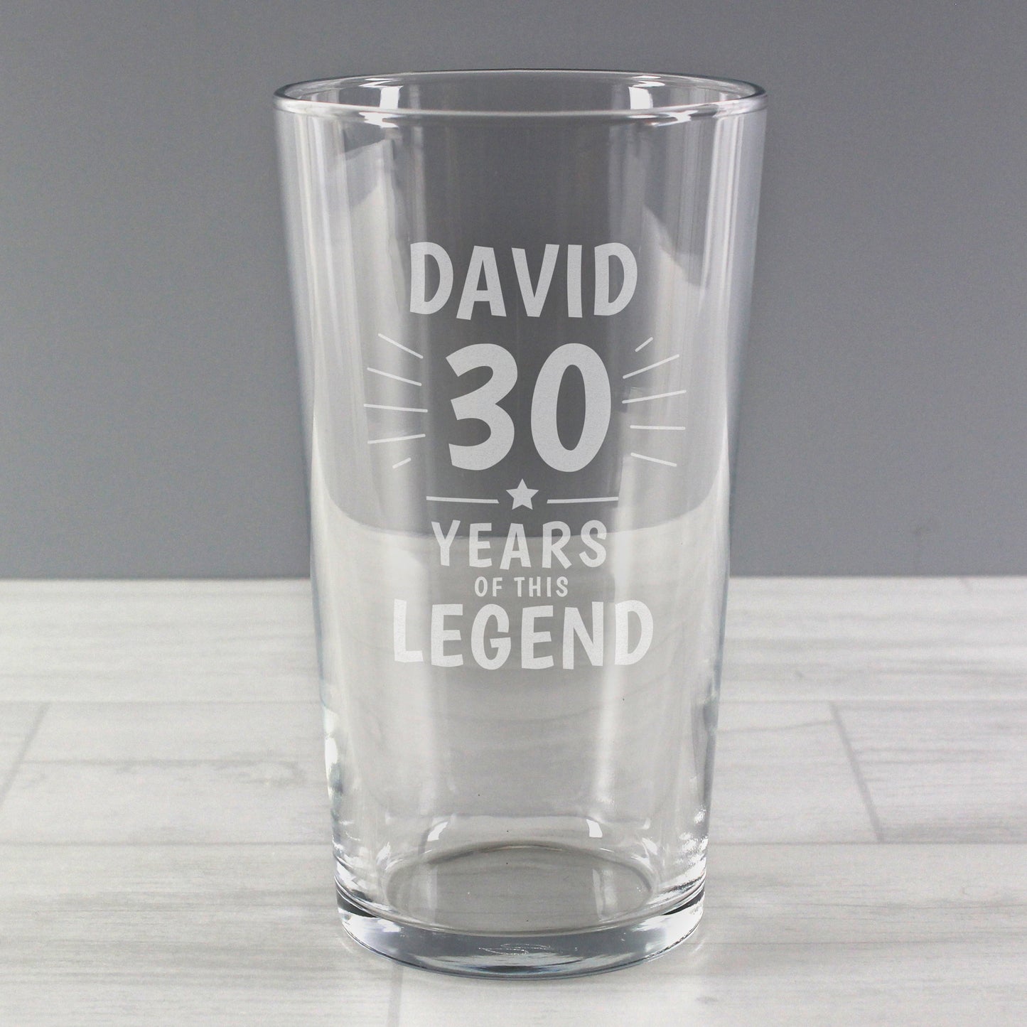 Personalised Years of This Legend Birthday Pint Glass: 4 - Beer Glasses By Gift Moments
