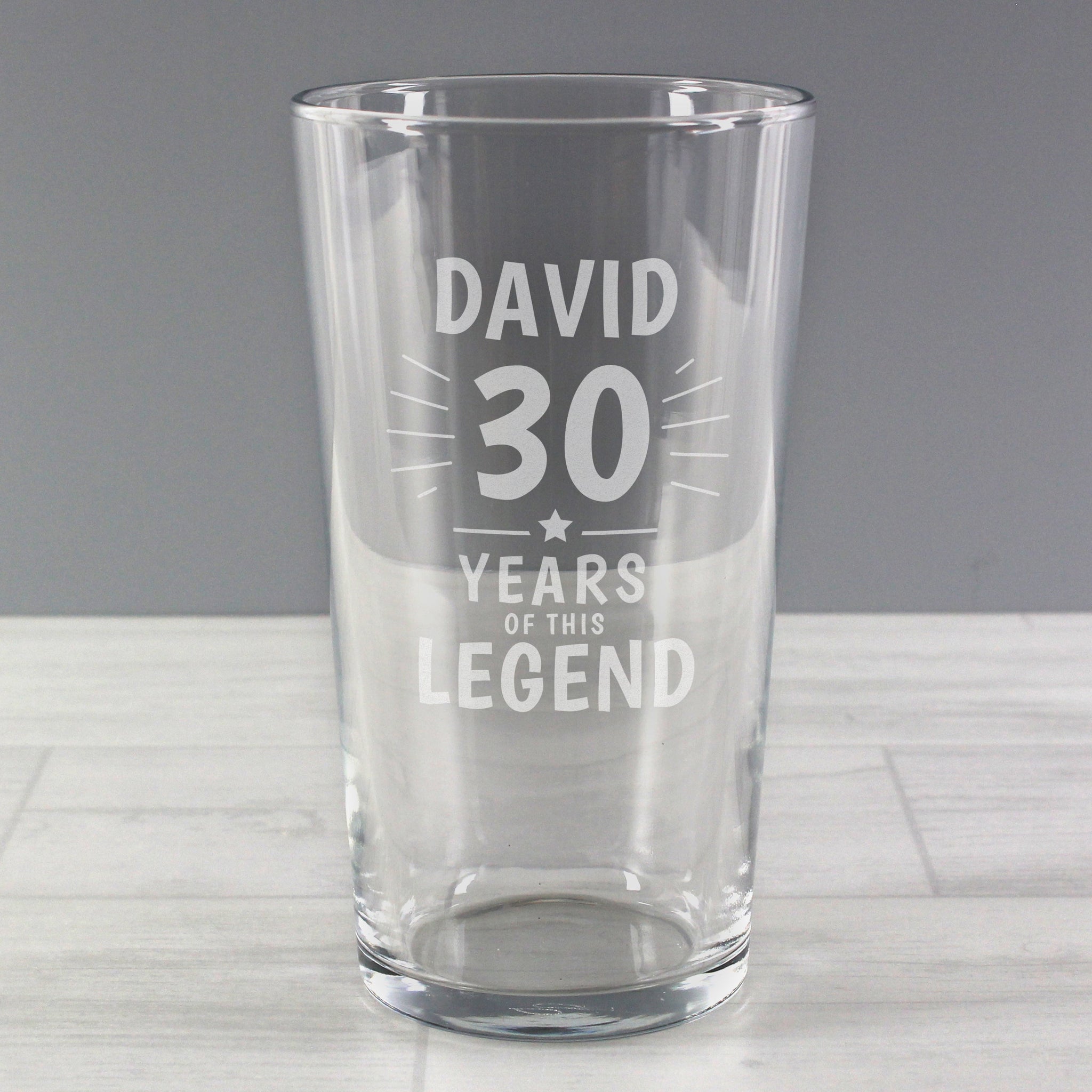 Personalised Years of This Legend Birthday Pint Glass: 4 - Beer Glasses By Gift Moments
