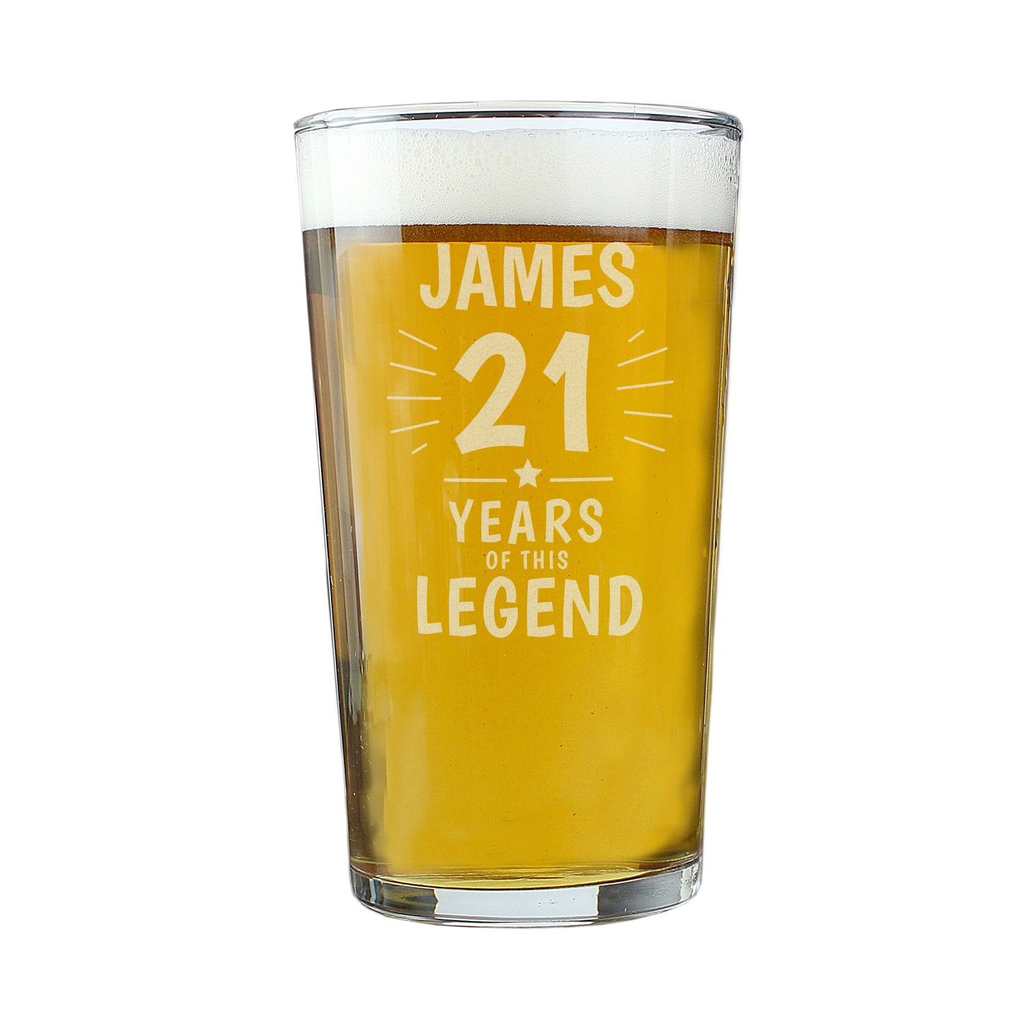 Personalised Years of This Legend Birthday Pint Glass: 2 - Beer Glasses By Gift Moments