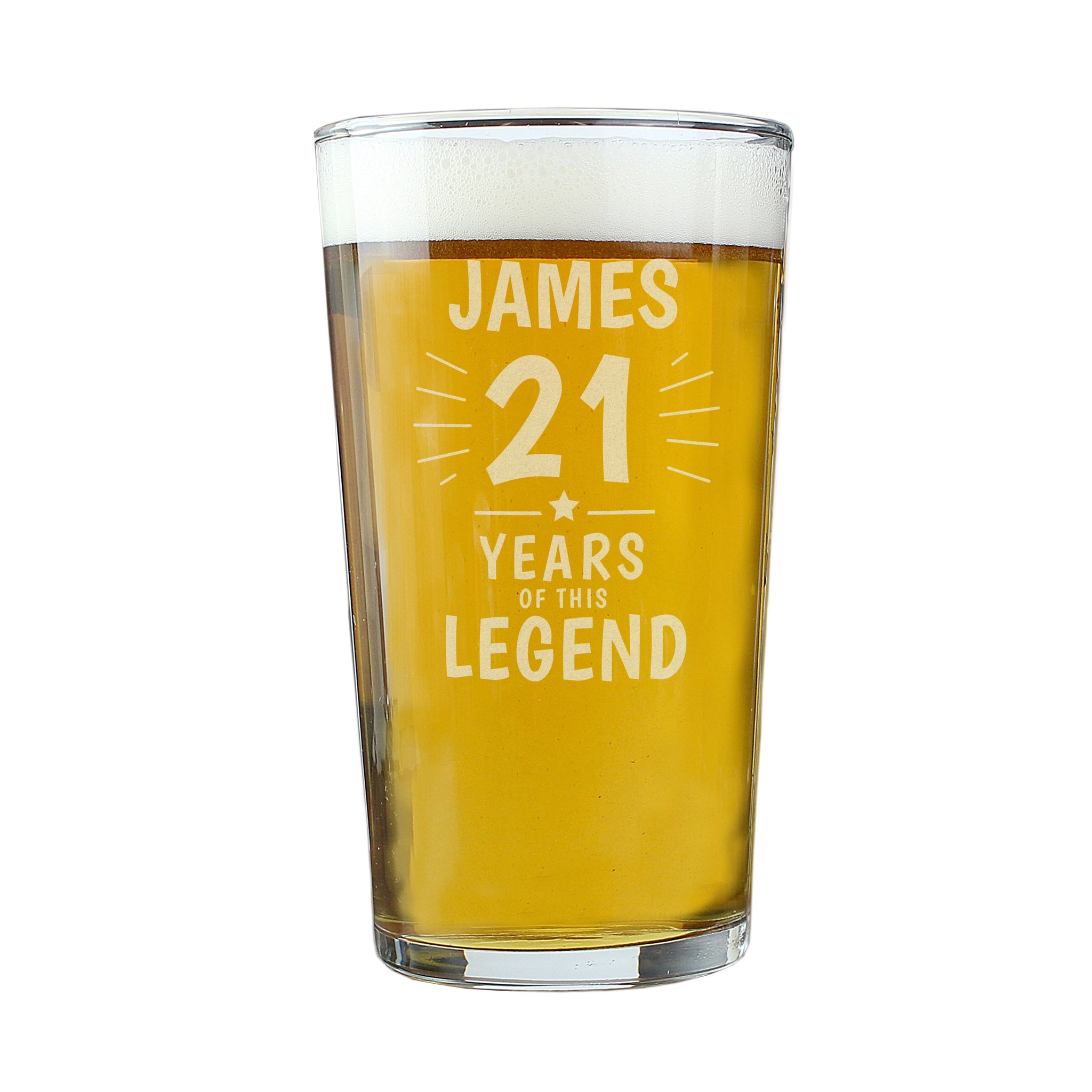 Personalised Years of This Legend Birthday Pint Glass: 2 - Beer Glasses By Gift Moments