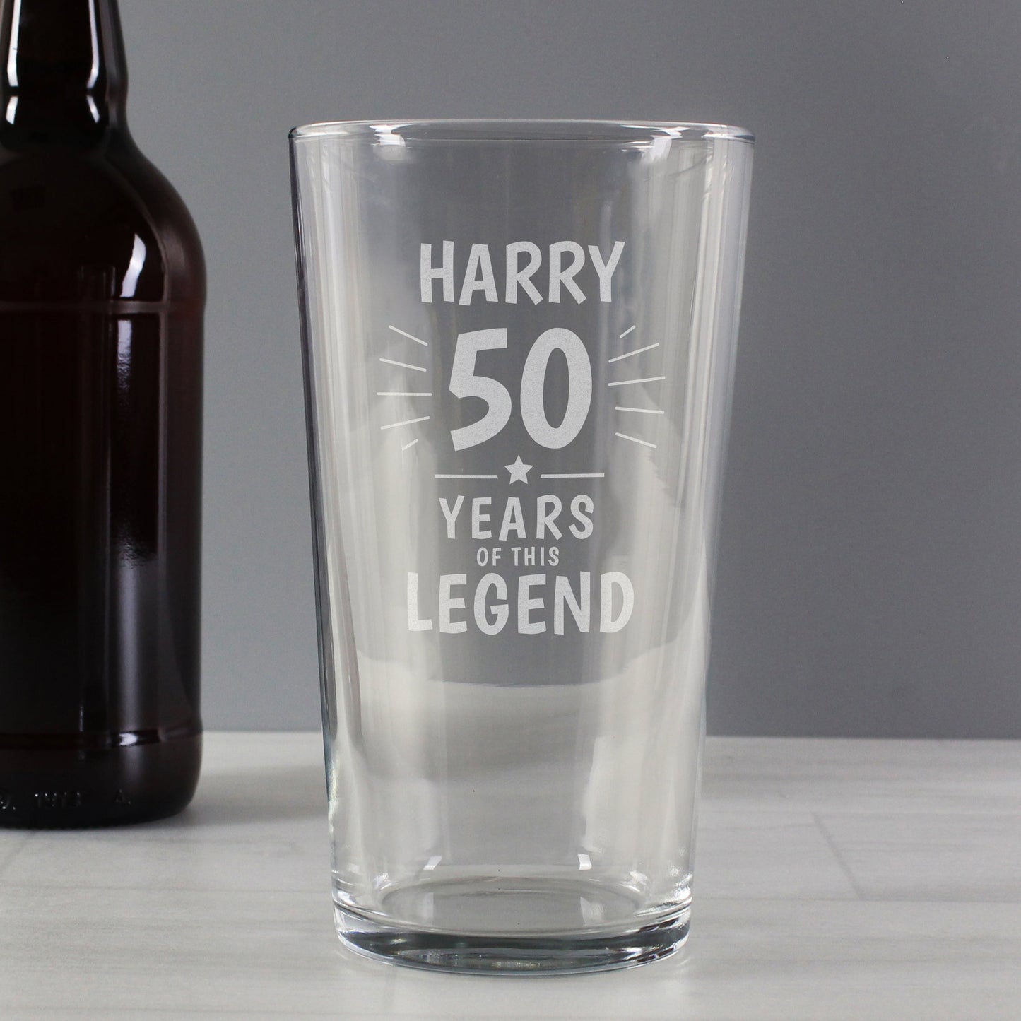 Personalised Years of This Legend Birthday Pint Glass: 3 - Beer Glasses By Gift Moments