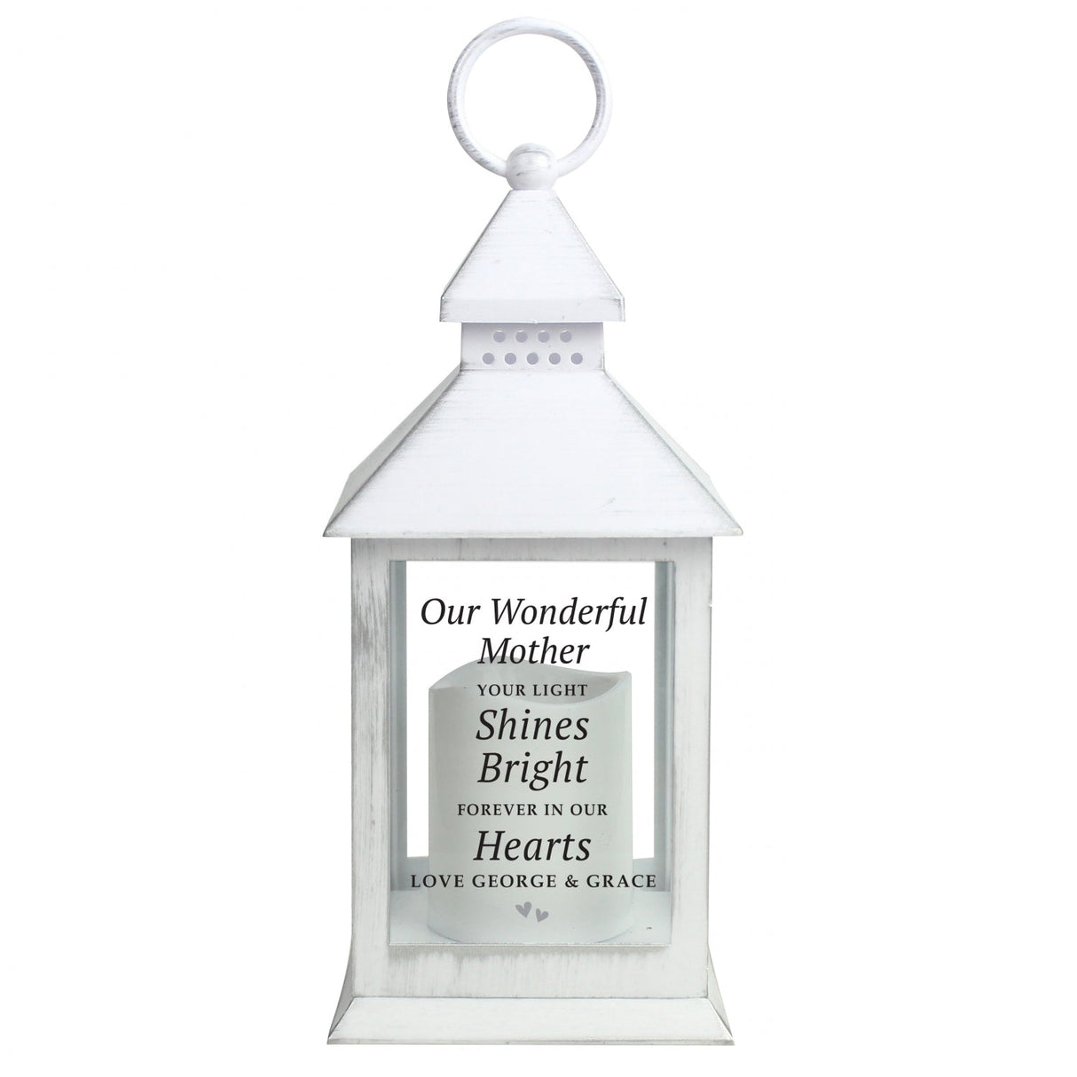 Personalised ’Your Light Shines Bright’ White Lantern: 5 - LED Lighting By Gift Moments
