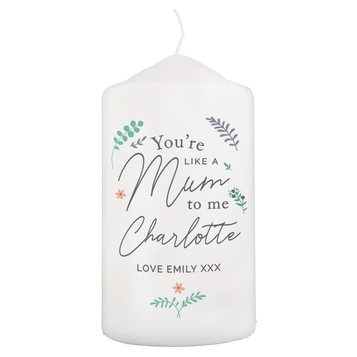 Personalised You’re Like A Mum To Me Candle: 3 - Candles By Gift Moments