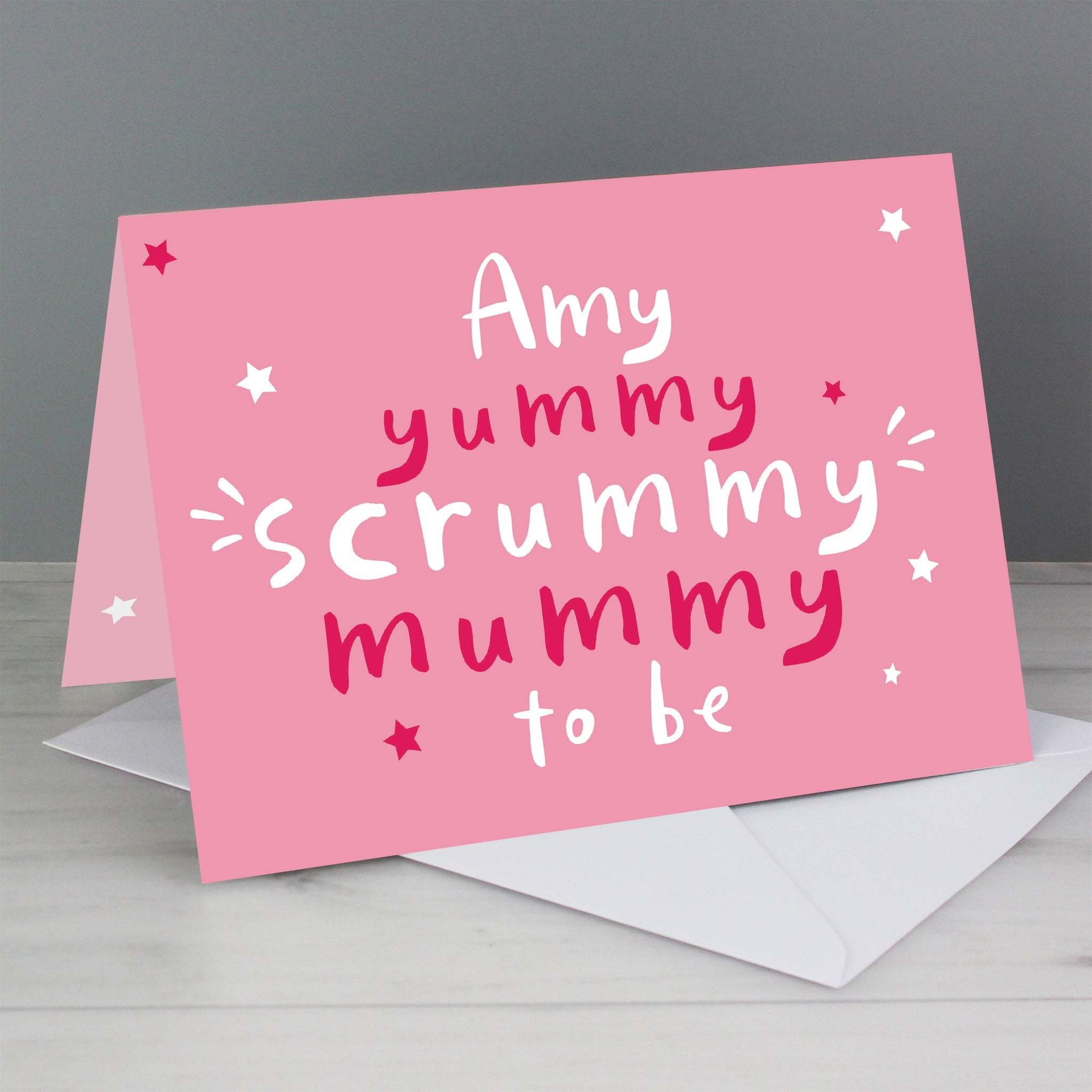 Personalised Yummy Scrummy Mummy To Be Card: 4 - Greeting Cards By Gift Moments