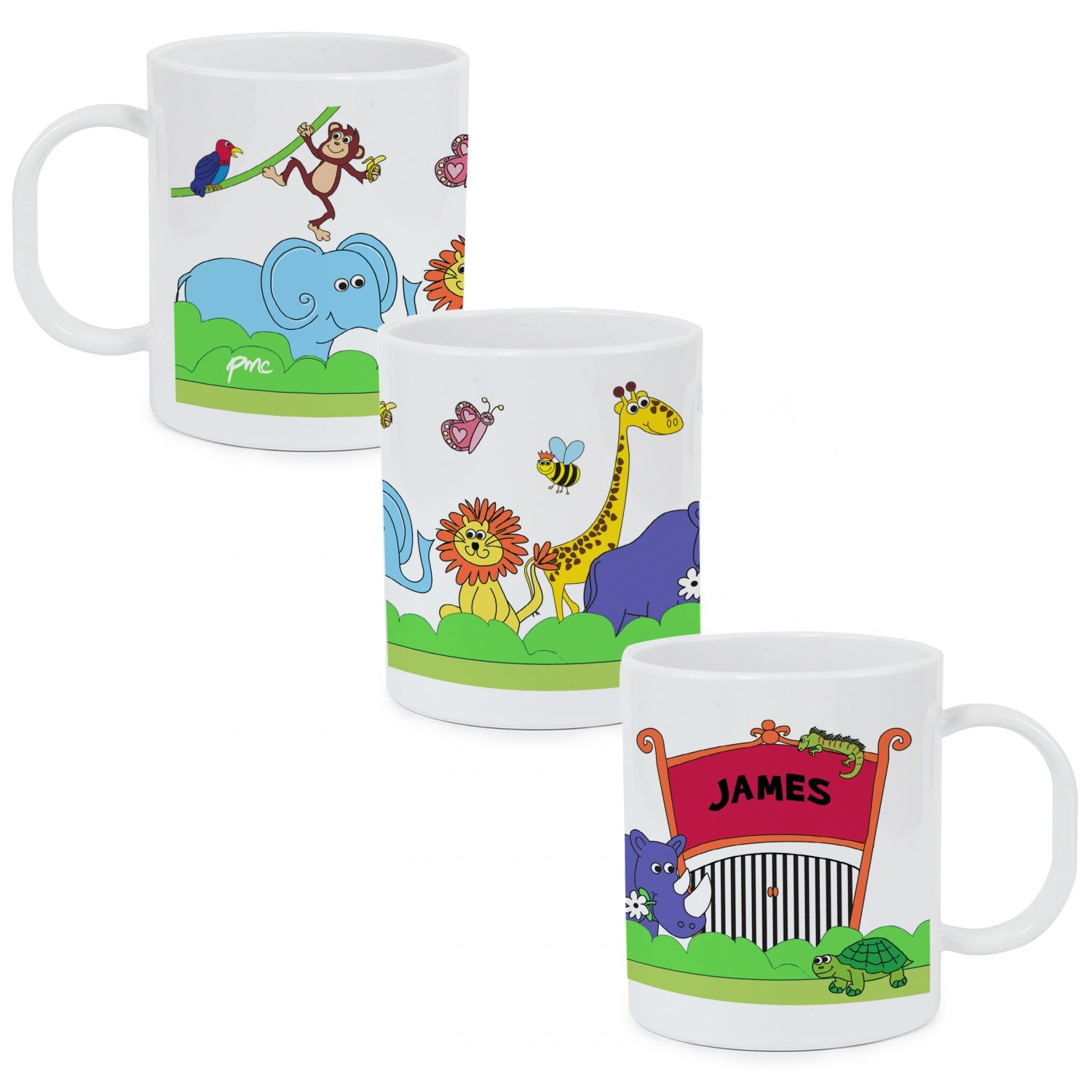 Personalised Zoo Plastic Mug: 3 - Plastic Mugs By Gift Moments